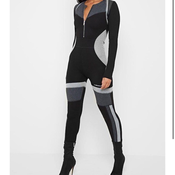 Maniere De Voir Pants - Maniere De Voir Black and Gray Jumpsuit UK6/US2